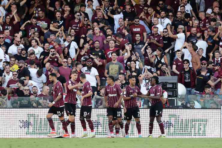 Esultanza giocatori Salernitana (LaPresse) - salernosera.it 